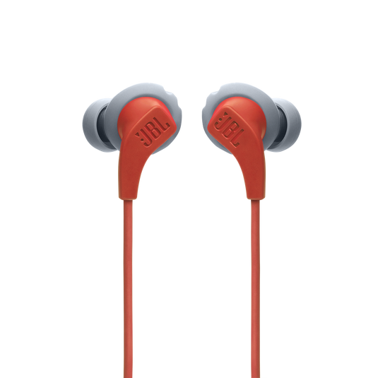 JBL Endurance Run 2 Wired - Coral Orange - Waterproof Wired Sports In-Ear Headphones - Front image number null